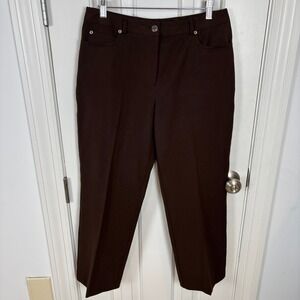 Rafaella Petites Brown Pants Women's 10P‎ Casual Trousers Ankle Career
